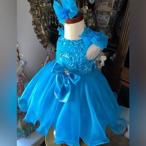 New blue beauty pageant dress